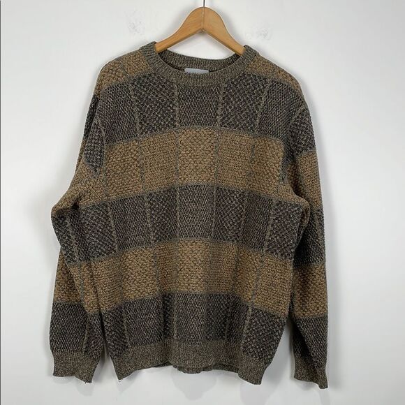 David Taylor Men’s 90s Sweater XL Crew Neck Cosby Grandpacore Brown Cotton Blend - Picture 1 of 6